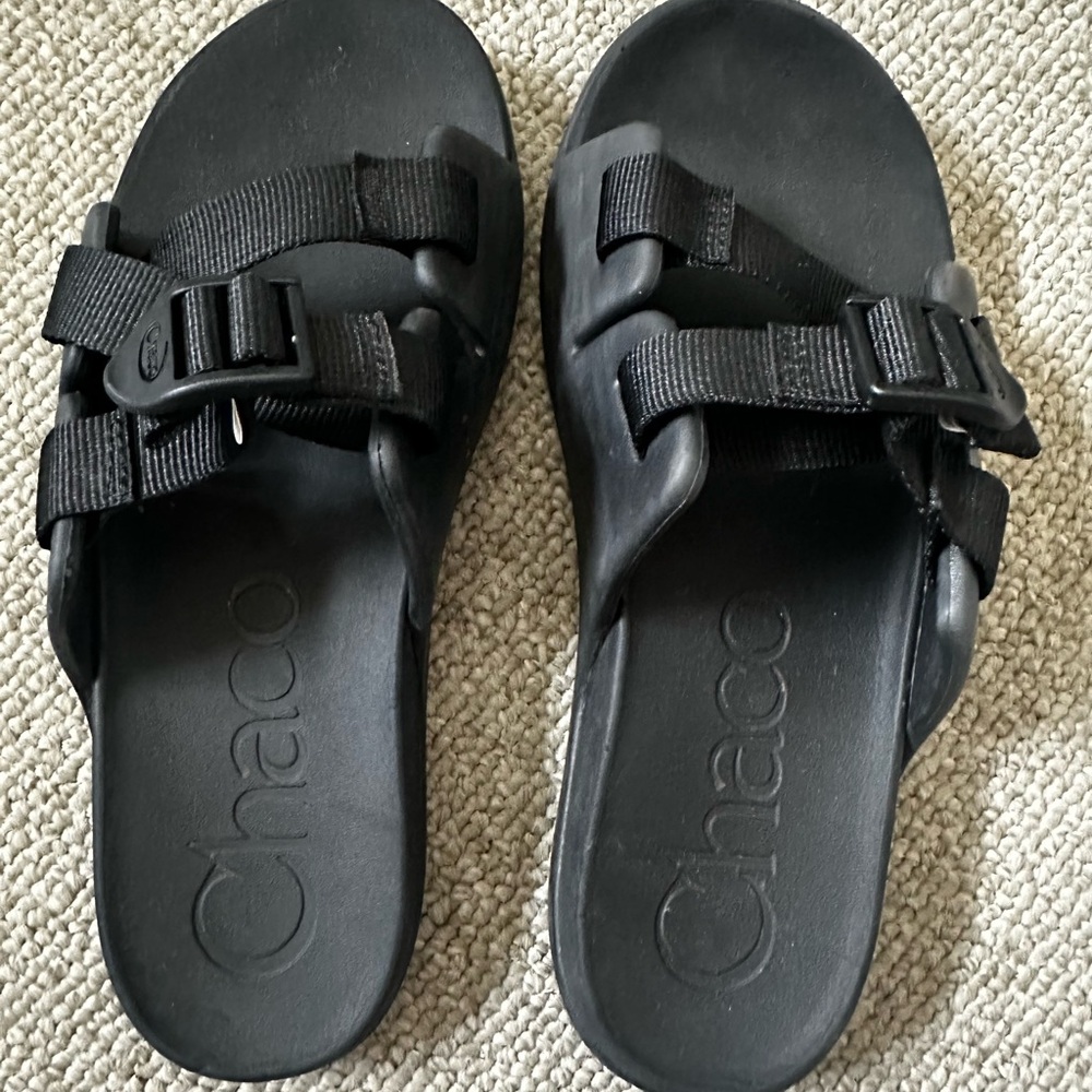 Chaco Black Sandals Adjustable Two-Strap Design